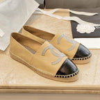 espadrilles beige balck lambskin