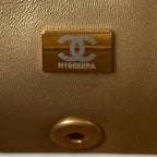 Classic Mini Flap Bag 20cm White Lambskin Gold Hardware