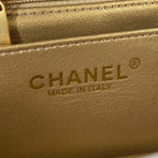 Classic Mini Flap Bag 20cm Grey Lambskin Gold Hardware
