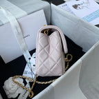 Classic Mini Flap Bag 20cm Pastel Pink Lambskin Gold Hardware