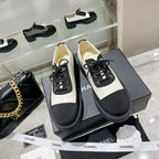 CC Sneaker 45mm Black White Wrinkled Lambskin And Fabric
