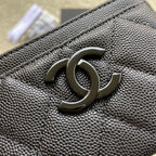 cc card holder 11cm black caviar black hardware