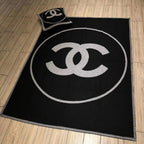 CC Merino Blanket Black Grey Wool Cashmere