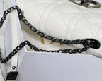 medium caro 25.5 white calfskin black hardware