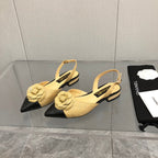 CC 25C 2CM Slingback Flats Buff Yellow Leather 213239