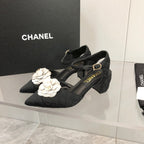 CC 25C 5CM Slingback Flats Black White Fabric 213240