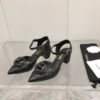 CC 25C 5CM Slingback Flats Black Leather 213242