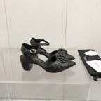 CC 25C 5CM Slingback Flats Black Leather 213242