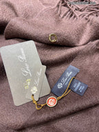 LP Grande Unita Scarf 200 CM In Cocoa Brown Cashmere  645521