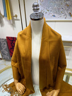 LP Grande Unita Scarf 200 CM In Ochre Yellow Cashmere 645523