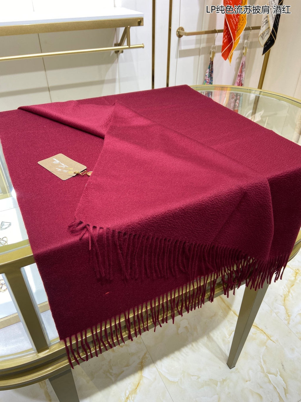 LP Grande Unita Scarf 200 CM In Burgundy Cashmere 645525
