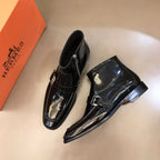 HM Men's Monk Boot Black Patent Leather 527898