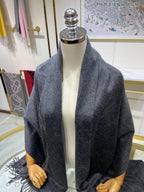 LP Grande Unita Scarf 200 CM In Black Grey Cashmere 645516