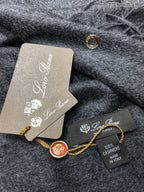 LP Grande Unita Scarf 200 CM In Black Grey Cashmere 645516