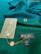 LP Grande Unita Scarf 200 CM In Teal Blue Cashmere 645517