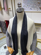 LP Scarf 190 CM In Grey White Mix Black Cashmere  649676
