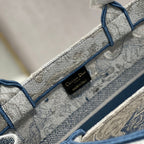 Medium CD Book Tote 36cm Gradient Blue Tiger