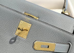 HM KELLY 25CM LINEN BLUE TOGO GOLD HARDWARE