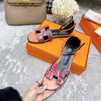 santorini sandal black pink white brown calfskin