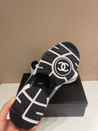 CC Sneaker White Calfskin Grey Suede