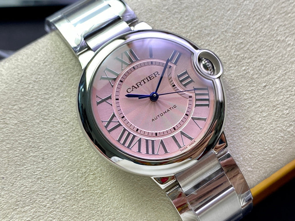 Cartier Balloon 36mm Silver Pink Dial
