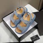 CC 25S Dad Sandal Blue Denim Beige Calfskin