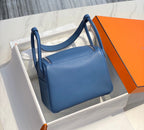 HM LINDY 30 BAG AZURE TAURILLON CLEMENCE LEATHER