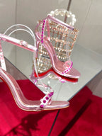 CL Spiked Strap Sandals Pink Metallic 346012
