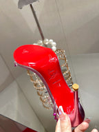 CL Spiked Strap Sandals Pink Metallic 346012