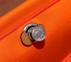Herbag 31 Toile Orange Canvas Gold Cowhide Leather