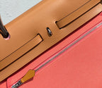 Herbag 31 Toile Pink Canvas Gold Cowhide Leather