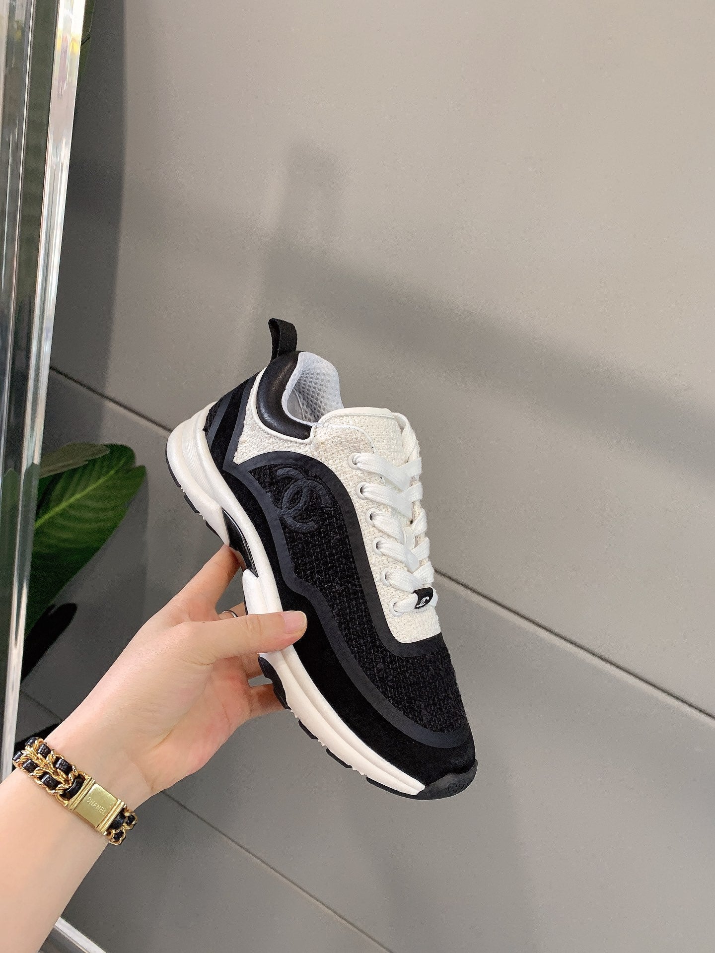 CC Sneaker In Black Wool 145622