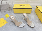FENDI FIRST 95 MM HIGH-HEELED SANDAL IN TRANSPARENT TPU FILM AND LAMBSKIN