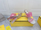 FENDI FIRST 95 MM HIGH-HEELED SANDAL IN ROSE PINK TPU FILM AND LAMBSKIN