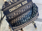 CD Small Diorcamp Bag 23 Blue Oblique Embroidery Denim