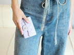 CC FLAP CARD HOLDER 11.3 LIGHT PURPLE GRAINED CALFSKIN SILVER ICON