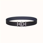 ULYSSE BELT BUCKLE & REVERSIBLE NAVY BLUE LEATHER STRAP 38MM SILVER HARDWARE