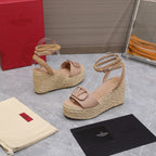 VT Wedge Platform Sandals Nude Cowhide Espadrilles