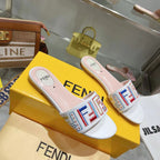 FF Multicolor Logo Slide Pink White Leather