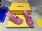 FENDI FIRST 95 MM HIGH-HEELED SANDAL IN FUSCIA PINK LAMBSKIN GOLD HARDWARE