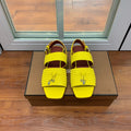 Springthly Charms flat sandals Yellow Maroon Calfskin