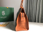 HARDY PM BAG 40 IN BLACK GOYARDINE CANVAS AND TAN TAURILLON LEATHER TRIM