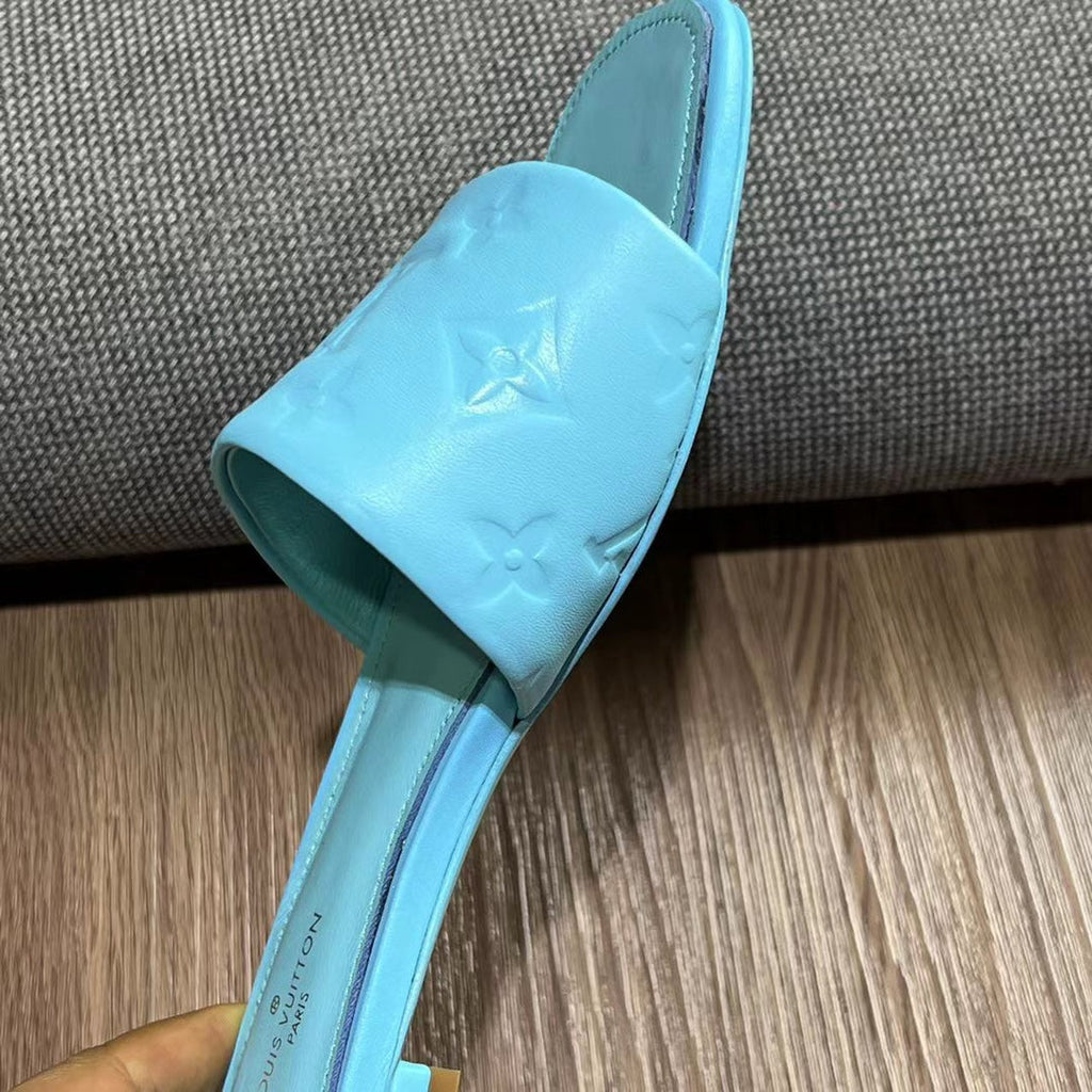 LV Neo Revival Flat Mule 15mm Blue Cowhide