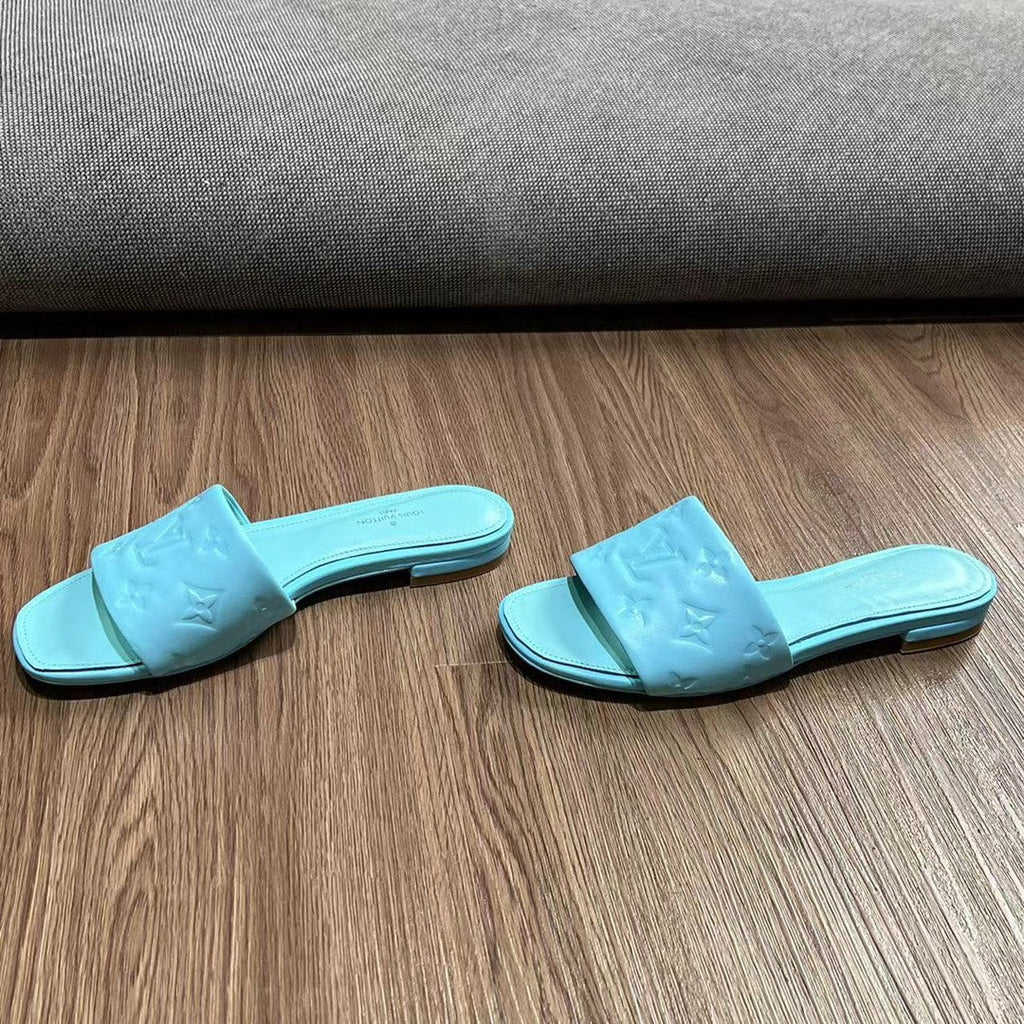 LV Neo Revival Flat Mule 15mm Blue Cowhide