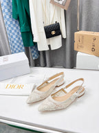 CD 25 J'Adior Slingback Flat Mesh Fabric 237966