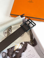 HM Nathan 32mm Belt Black Chocolate Leather 187798