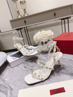 Valentino Rockstud Sandals Heels 60MM Sheepskin