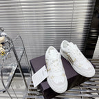 Valenti Low Top VL7N White Mix Gold Calfskin And Canvas 993725