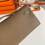 HM Kelly Cut 31 Etoupe  Epsom Leather Gold Hardware 229054