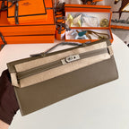 HM Kelly Cut 31 Etoupe  Epsom Leather Silver Hardware 229055